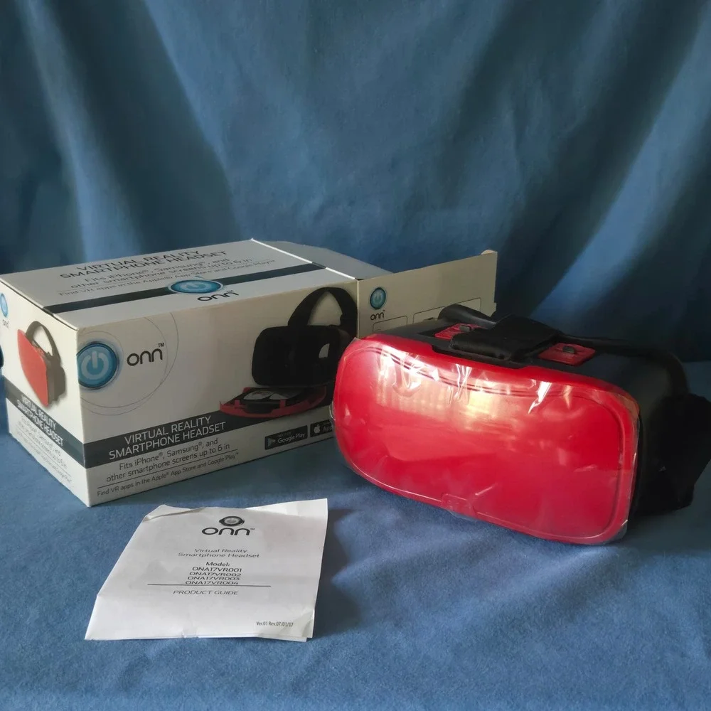 Onn Virtual Reality Smartphone Headset Red Black ONA17VR004 Fit up to 6in screen